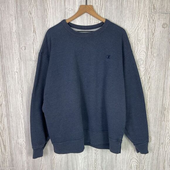 Champion Men's Size 2XL XXL Navy Blue Pullover Crewneck Sweater - Picture 1 of 7